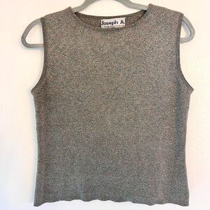 Metallic Y2K Tank Top by Joseph A Silk Glittery Glam Futuristic Women's L